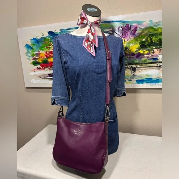 kate spade Rosie Deep Plum Leather Crossbody with Gold Hardware - Picture 11 of 11